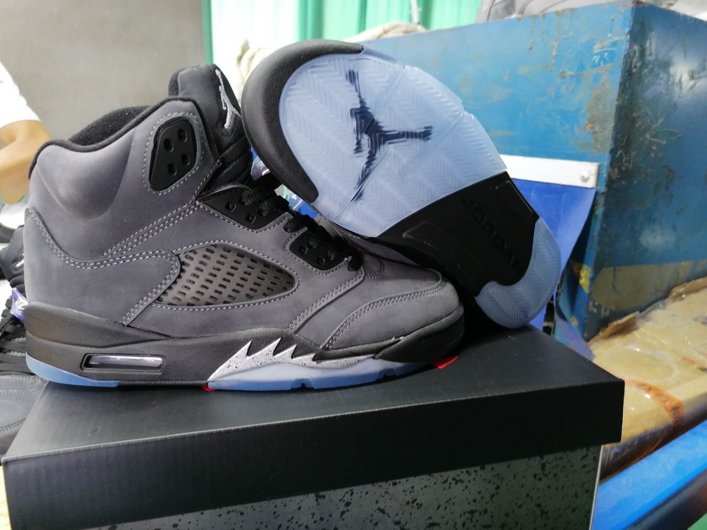 Air Jordan 5 Cool Black - Click Image to Close